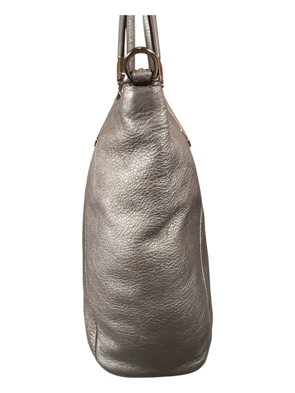Coach Kelsey Silver-Greige Metallic Satchel/Shoulder Bag Like New